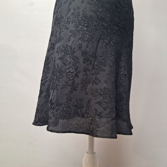 Steppin Out Dress Black Lace Strappy Back Slip Women Size 13 14 USA Short Formal - Picture 10 of 12